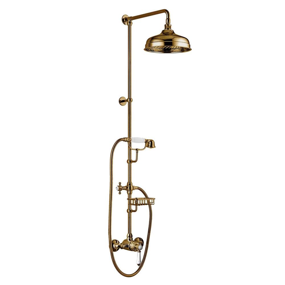 VIENNA Duschsäule mit Armatur, Seifenschale, Höhe 1291mm, Bronze