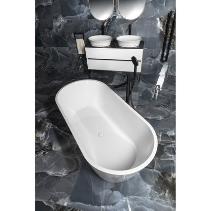 AZRA freistehende Badewanne 170x80x58cm, Weiß