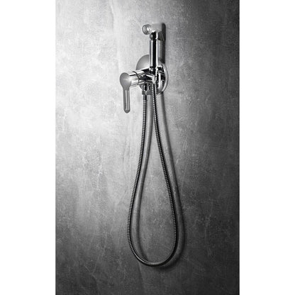 Unterputz-Armatur mit WC-Handbrause, rund, Chrom