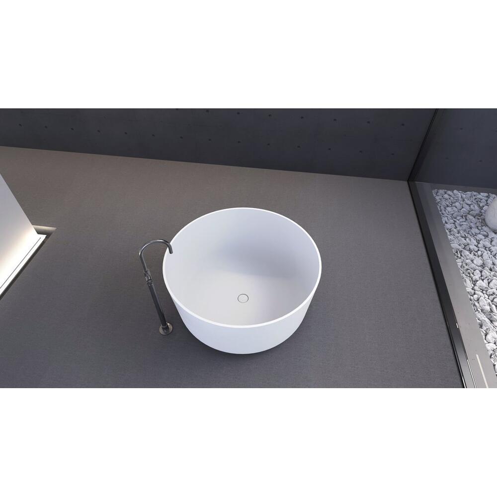 ESTATIS Gussmarmor-Badewanne ø110x51cm, weiß matt