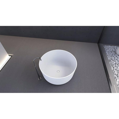 ESTATIS Gussmarmor-Badewanne ø110x51cm, weiß matt