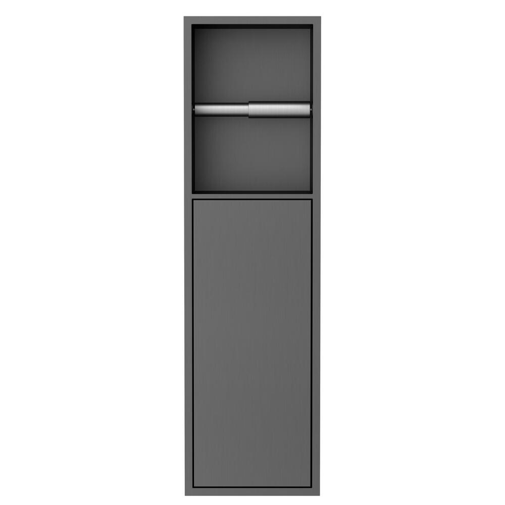 DENBO Unterputz-Toilettenpapierhalter, 600x170mm, Edelstahl, gun metal