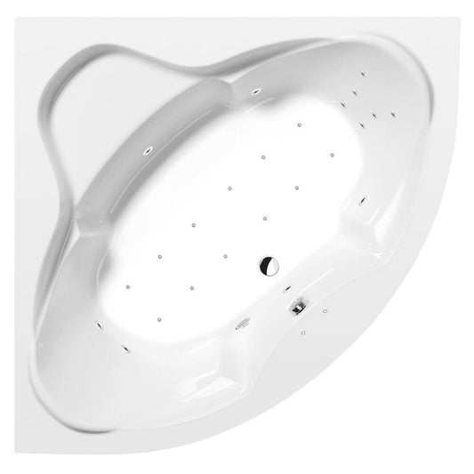 SIMONA Whirlpool-Badewanne, 140x140x44cm Attraction Hydro-Air, Chrom