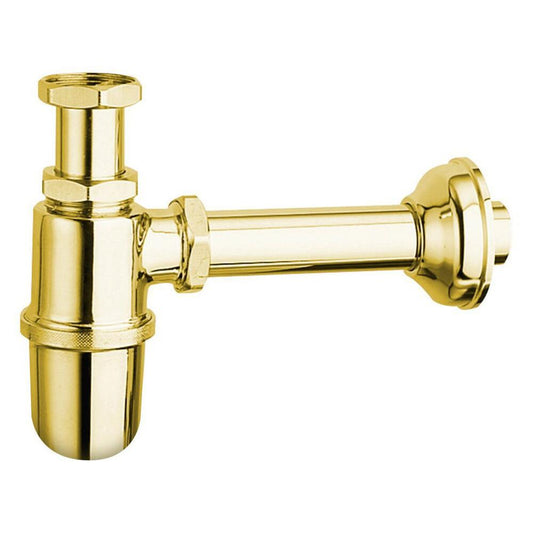 RETRO Waschtisch-Siphon 5/4", Abfluss 32mm, Gold