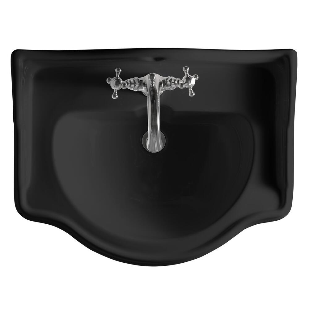 RETRO Keramik-Waschtisch 69x52cm, schwarz matt