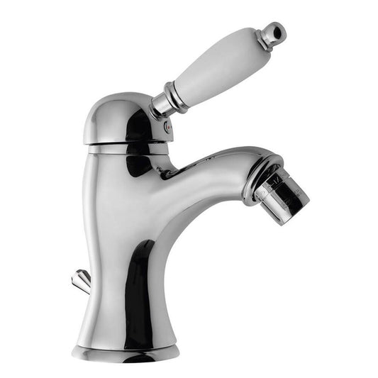 KIRKÉ WHITE Bidetarmatur mit Ablauf, Weiß/Chrom