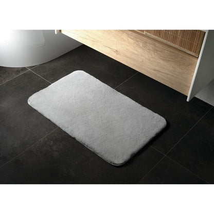 FUZZY Badematte, 50x80cm, 100% Polyester, Anti-Rutsch, Grau