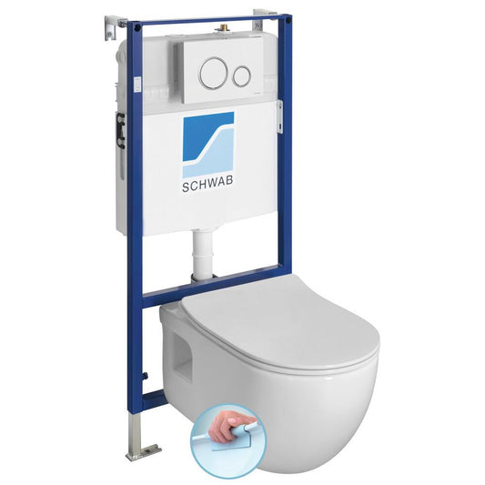 WC-Set, Wand-WC BRILLA spülrandlos, mit UP-Spülkasten, weiß