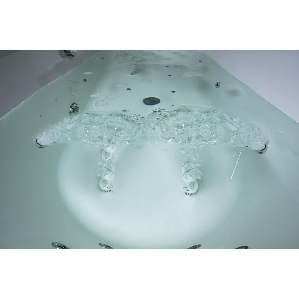 LILY Whirlpool-Badewanne, 140x70x39cm, Active Hydro-Air, Chrom