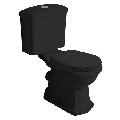 RETRO Kombi-WC 38,5x72cm, Abgang waagerecht, schwarz matt