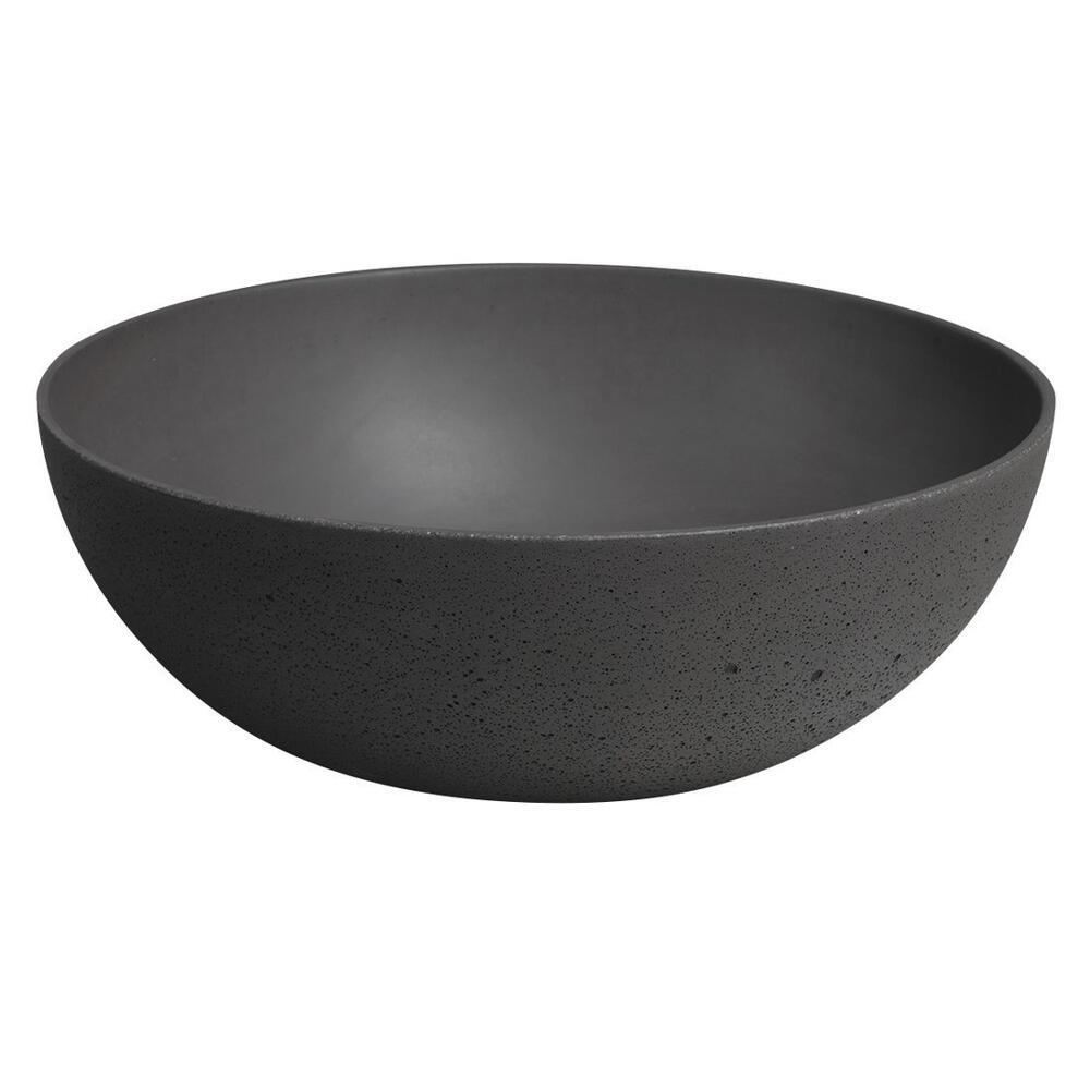 FORMIGO Betonwaschbecken zum Aufsetzen, Durchmesser 39cm, Anthrazit matt