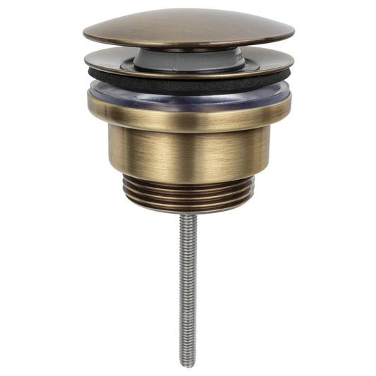 Ablaufgarnitur 5/4“, click-clack, großer Stopfen, Bronze