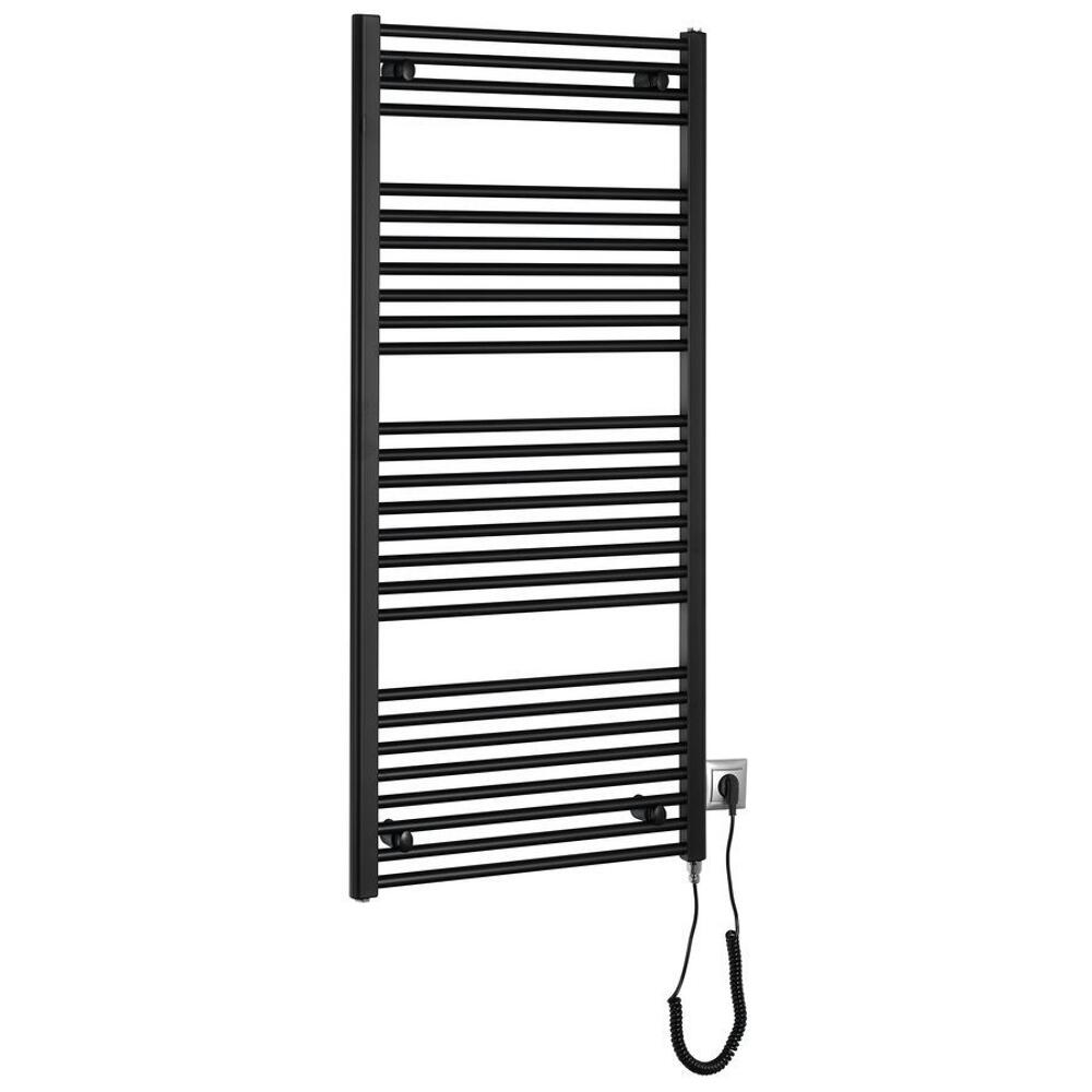 DIRECT-E Elektrischer Badheizkörper, gerade, 600x1320 mm, 600 W, Schwarz