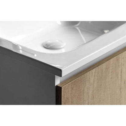 ARECA Gussmarmor-Waschtisch 101x51,5cm, links, weiß