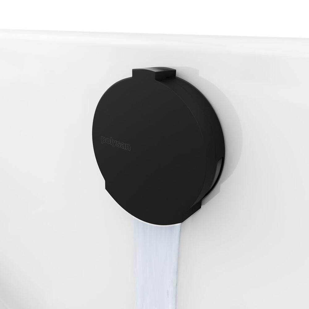 Ablaufgarnitur mit Einlauf, Schwarz matt, Länge 120cm, Stopfen 72mm