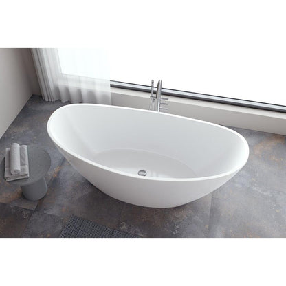 AVILA freistehende Badewanne 170x80x68cm, Weiß