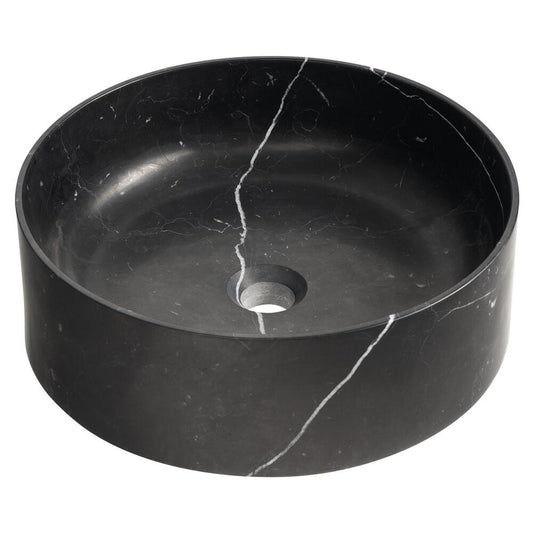 BLOK Stein-Waschtisch zum Aufsetzen, Durch. 40cm, matt schwarz Marquin