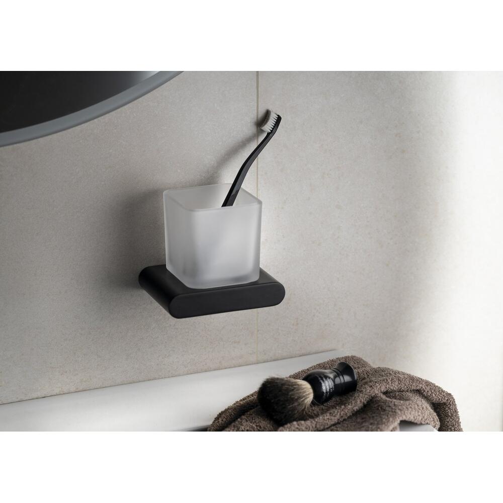 FLORI Glas, Milchglas, Schwarz matt
