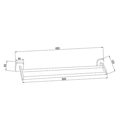 RUMBA Doppel Handtuchhalter 600mm, Chrom