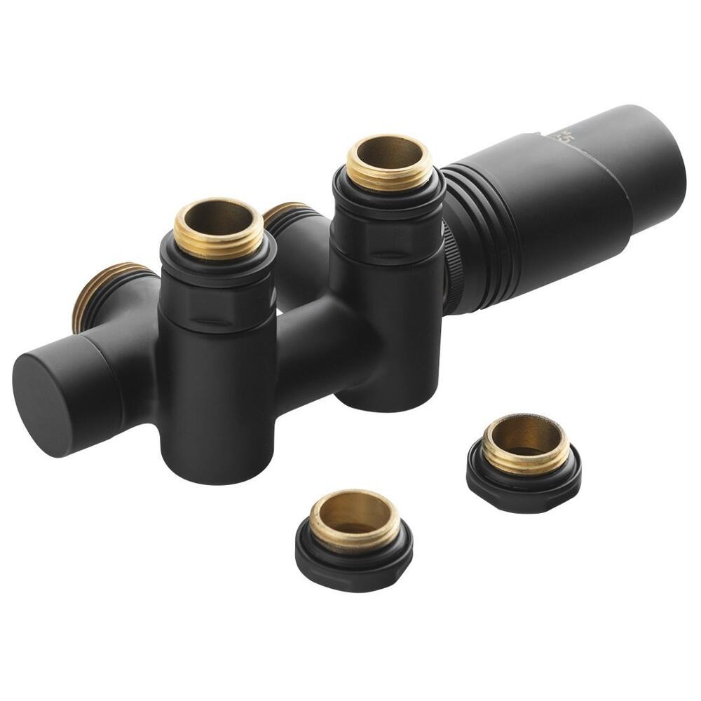 WICHER COMBI Thermostat-Anschlussset für Mittelanschluss 50mm, Schwarz matt