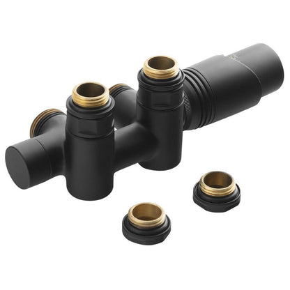 WICHER COMBI Thermostat-Anschlussset für Mittelanschluss 50mm, Schwarz matt