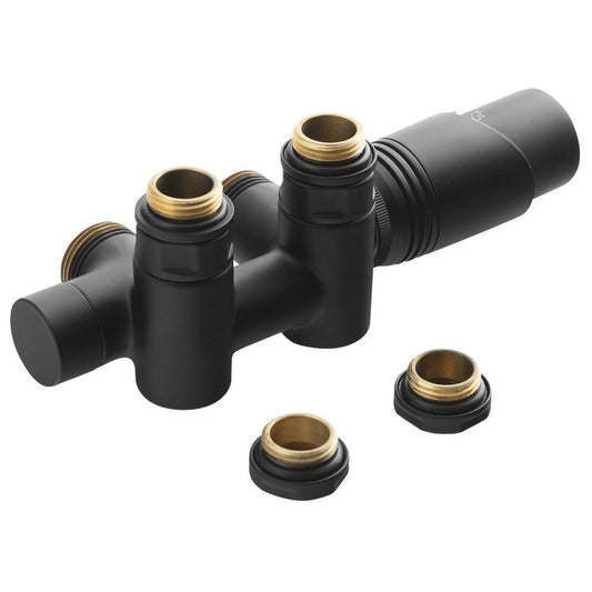 WICHER COMBI Thermostat-Anschlussset für Mittelanschluss 50mm, Schwarz matt