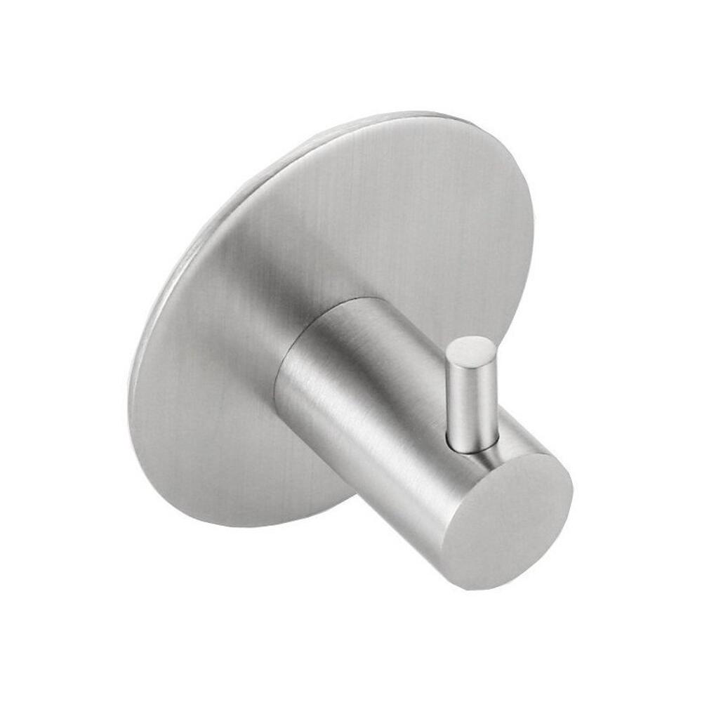 Haken selbstklebend, rund, Edelstahl matt
