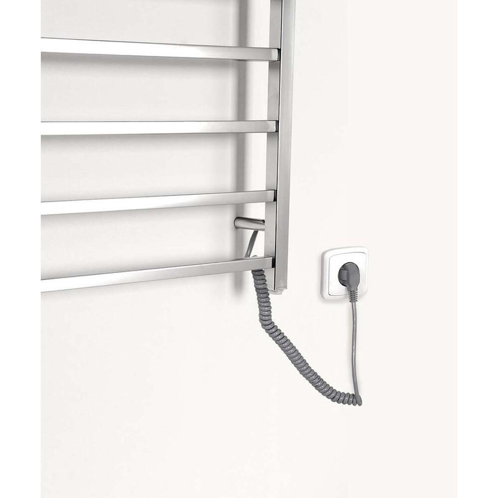 ESKINADO Handtuchtrockner elektrisch eckig, 620x1160 mm, 120 W, polierter Edelstahl