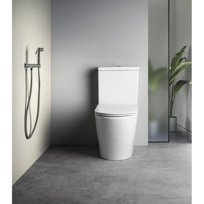 Wandventil mit Handbrause und Sicherheitssperre, rund, Chrom