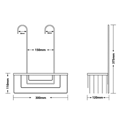 SMART Duschablage hängend, für Armatur, 300x375x120 mm, Gold matt