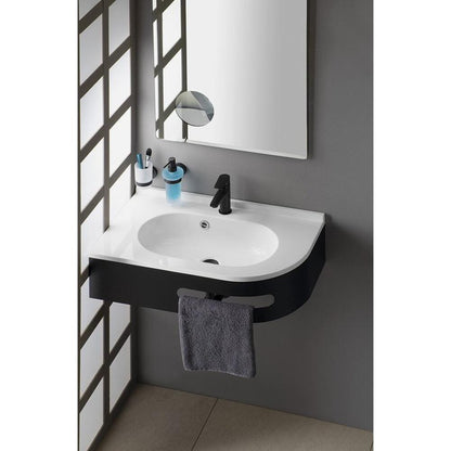 PULSE Gussmarmor-Waschtisch 75x45cm, links, weiß