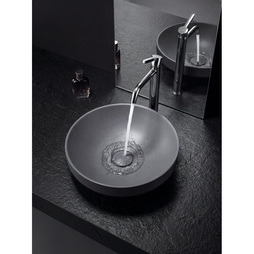 VERTO Einbauwaschtisch, Gussmarmor, Durch. 40,5cm Grau matt