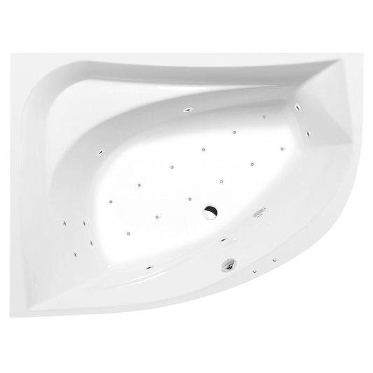 TANYA L Whirlpool-Badewanne, 160x120x49cm, Active Hydro-Air, Chrom