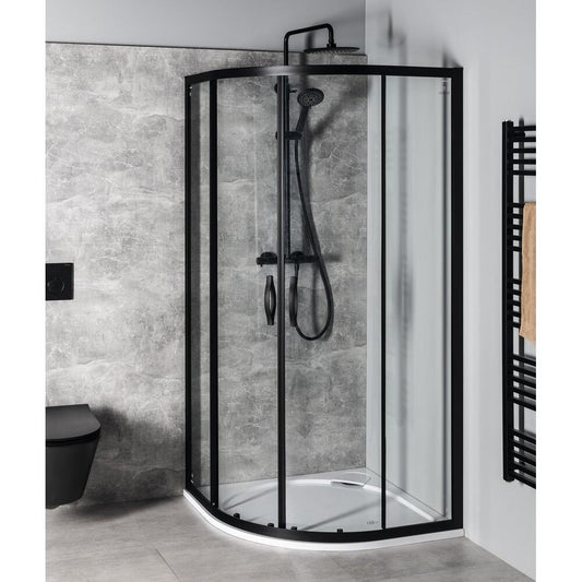 SIGMA SIMPLY BLACK Duschabtrennung Viertelkreis 1000x1000mm, R550, Klarglas