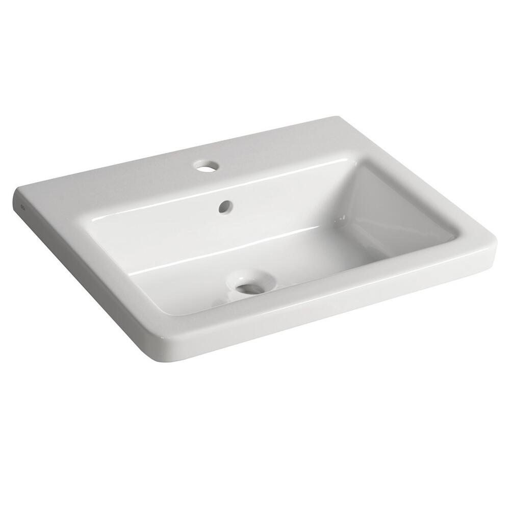 CITY Keramik-Waschbecken eckig 60x45cm, weiss