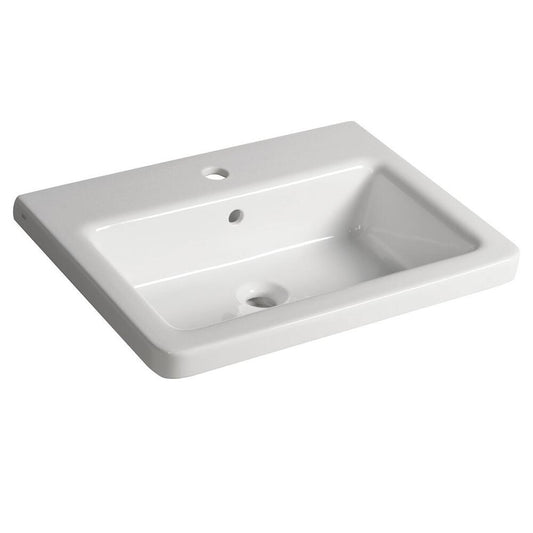 CITY Keramik-Waschbecken eckig 60x45cm, weiss