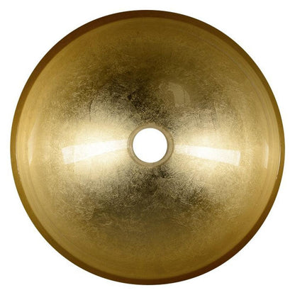 MURANO BLACK-GOLD Glaswaschbecken zum Aufsetzen, Durchmesser 40cm, Gold/Schwarz