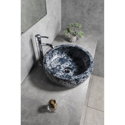 PRIORI Keramik-Waschtisch Ø 41 cm, blaue Blumen