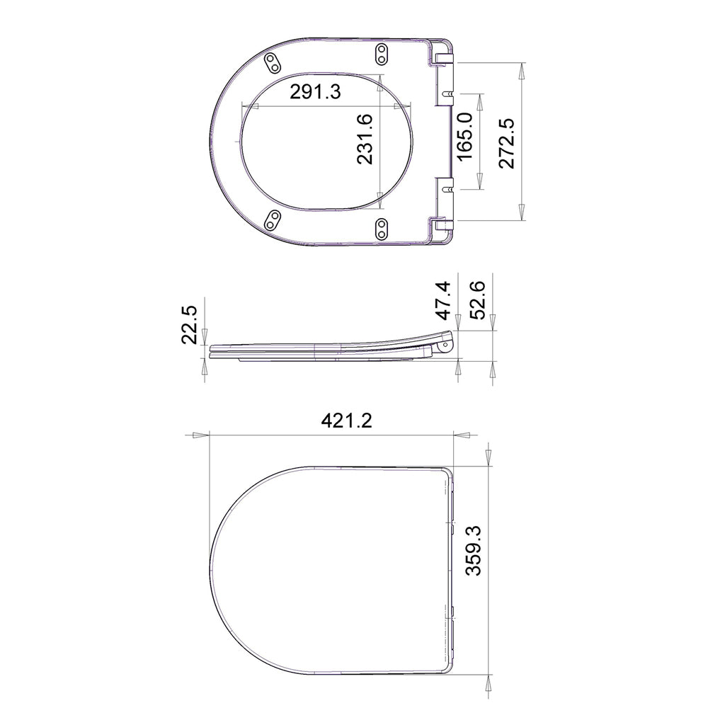 VERMET WC Sitz, Soft Close, Easy Take, Weiß
