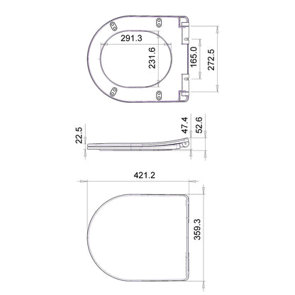 VERMET WC Sitz, Soft Close, Easy Take, Weiß