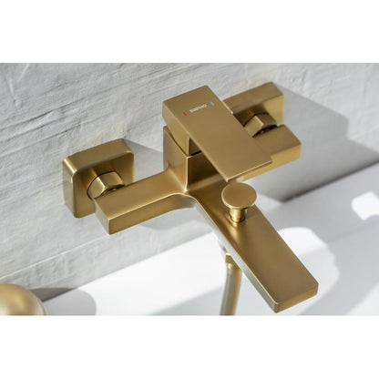 CUBEMIX Wand-Wannenarmatur, Gold matt
