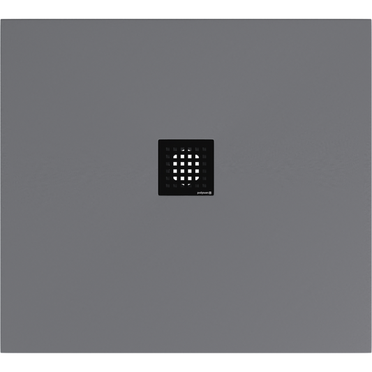 FLEXIA Gussmarmor-Duschwanne 100x90cm, grau matt