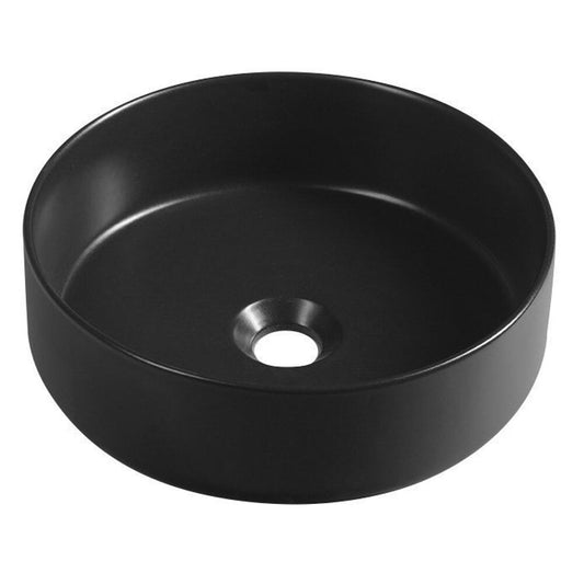 INFINITY ROUND Aufsatzwaschbecken, Durchmesser 36 cm, schwarz matt