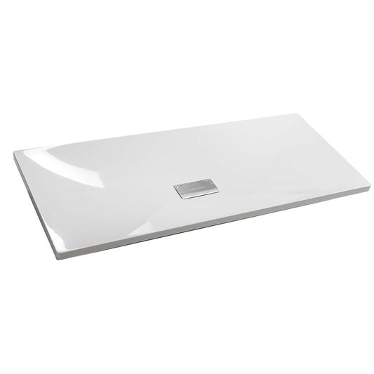 TONGA Gussmarmor-Waschtisch inkl. Ablaufabdeckung 121x50cm, weiß