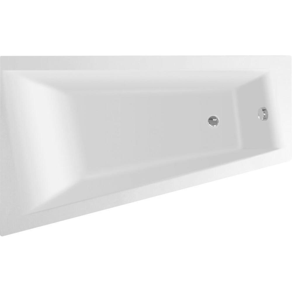 Raumspar Badewanne 160x100x42cm, ohne Füße, links, weiß