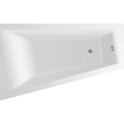 Raumspar Badewanne 160x100x42cm, ohne Füße, links, weiß