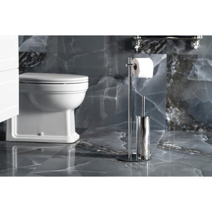 CIRCE Toilettenpapierhalter und WC-Bürste, Rund, Chrom