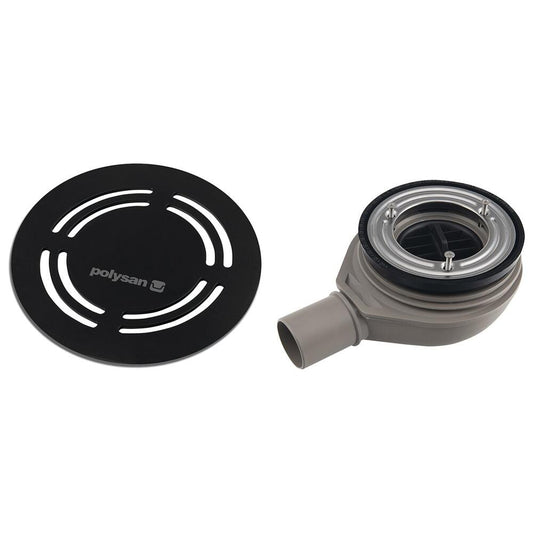 FLEXIA Duschwannensiphon, Ø 90mm, DN40, schwarz