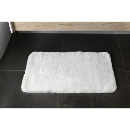 FUZZY Badematte, 50x80cm, 100% Polyester, Anti-Rutsch, Weiß