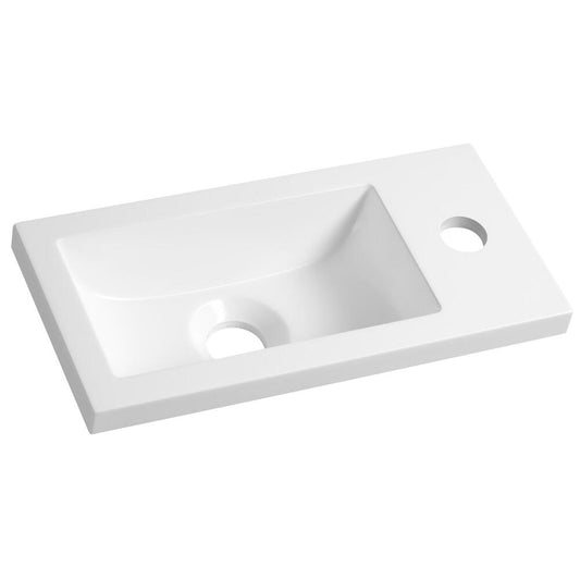 Möbel-Waschtisch ,Gussmarmor, 37x18cm, Weiß
